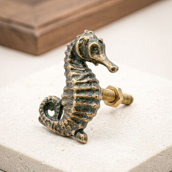 Brass Seahorse Drawer Pull Knob, 3 of 8