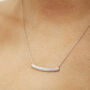 Sterling Silver Concave Bar Necklace White, thumbnail 7 of 10