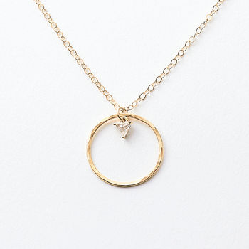 Hammered Open Circle Necklace, 2 of 5