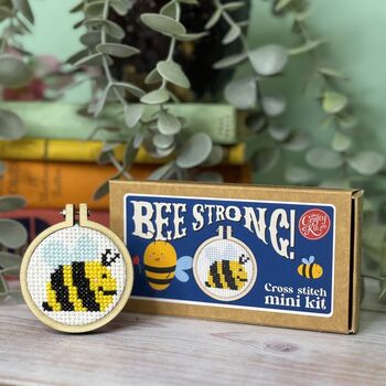 Bee Strong! Mini Cross Stitch Kit, 2 of 2