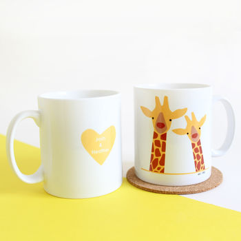 Giraffe Couple 'Selfie' Personalised Mug, 2 of 8