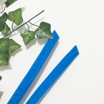 French Blue Thin Velvet Wire Headband, Skinny Headband, 2 of 4