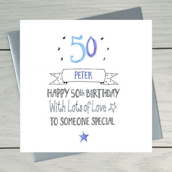50th Birthday Personalised Greeting Card, 2 of 3