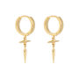 18ct Gold Plated Dagger Huggie Hoops, thumbnail 7 of 8