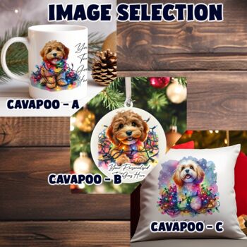 Personalised Cavapoo In Christmas Lights, 3 of 10
