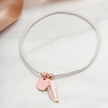 Personalised Feather Charm Bracelet Gift For Her, 5 of 9