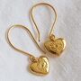 Gold Plated Evil Eye Heart Earrings, thumbnail 1 of 7