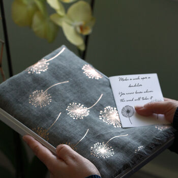 Dandelion Foil Birthday Letterbox Gift Scarf, 9 of 12