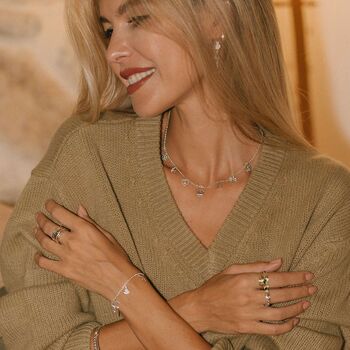 Peace, Love And Freedom Sterling Silver Or Gold Vermeil Charm Necklace, 3 of 11