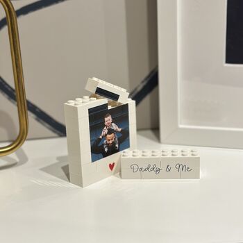 Personalised Father's Day Lego® Brick Photo Block, 3 of 3
