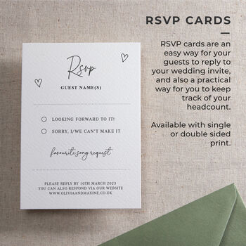 Scattered Hearts Wedding Invitation Suite, 5 of 7