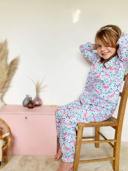 Children's Cotton Pyjama Set Flutterby Butterfly, 2 of 6