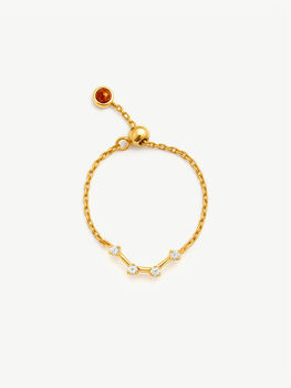 Adjustable Zodiac Constellation Ring With Birthstone, 12 of 12