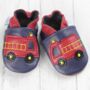 Dotty Fish Fire Engine Soft Leather Baby Shoes With Barefoot Soles, thumbnail 4 of 8