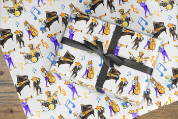 Music Jazz Band Wrapping Paper Roll Or Folded, 2 of 3