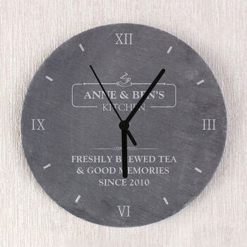 Personalised Kitchen Slate Clock, 2 of 5