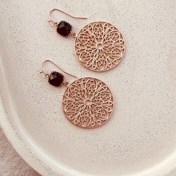 Gold Plated Mandala Earrings, 6 of 7
