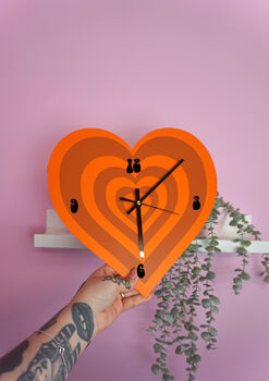 Retro Heart Shape Decorative Clock, 3 of 6