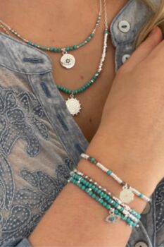Brela Turquoise Blue Evil Eye Charm Bracelet, 5 of 6