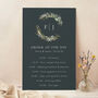 Winter Botanical Wedding Order Of The Day Sign, thumbnail 1 of 3