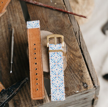 'Mosaic' Leather Smartwatch Strap; Handmade Watch Band, 6 of 8