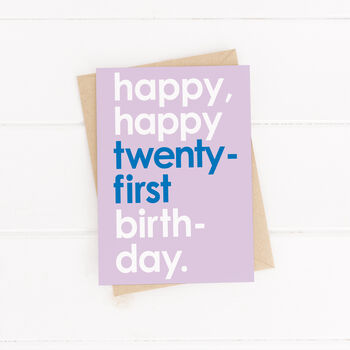 21st Birthday Card Modern Typography, 2 of 3