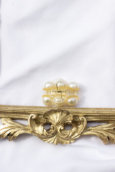 Mini Size Pearl Row Detail Claw Hair Clip, 3 of 5