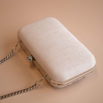 Asha, Nude Pink, Silver Embroidered Clutch, 2 of 5