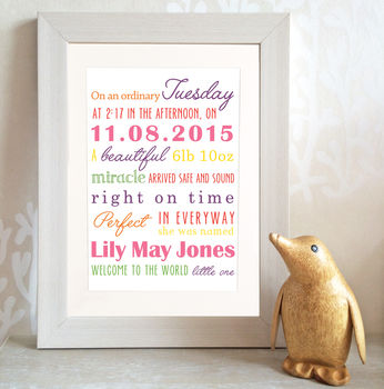 Personalised Baby Birth Details Print, 6 of 11