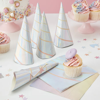 Iridescent Unicorn Horn 3D Party Paper Napkins, 2 of 3