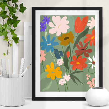 Cheerful Floral Bouquet Print Vibrant Botanical Art, 2 of 5