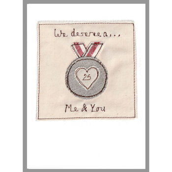 Personalised Silver Medal 25th Anniversary Card, 10 of 12