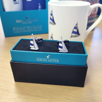 Personalised Engravable Sailing Yacht Cufflinks, 4 of 6