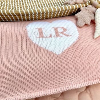 Monogrammed Heart Baby Blanket, 3 of 6