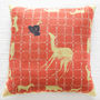 Linen Batik Cushion, Orange Camel, thumbnail 1 of 3