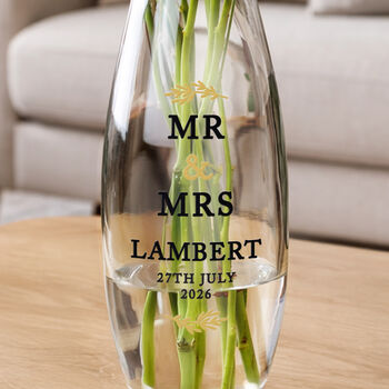 Personalised Wedding Bullet Vase For Couple, 2 of 6