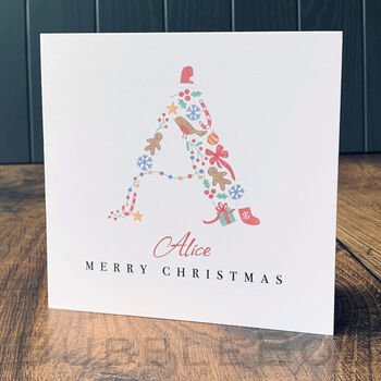 Personalised Christmas Card With Initial, 2 of 10