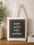 Books + Coffee + Dogs = Happiness Tote Bag, thumbnail 1 of 3