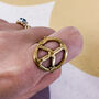 Brass Peace Sign Ring, thumbnail 1 of 2