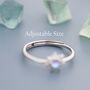 Sterling Silver Moonstone Sun Open Ring, thumbnail 8 of 12