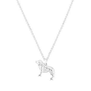 Personalisedl Border Collie Sterling Silver Necklace, 4 of 10