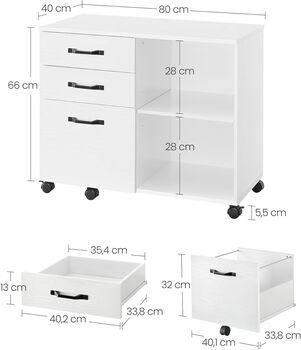 Three Drawer Filing Cabinet A4 Letter Size Documents, 10 of 12