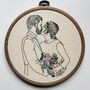Personalised Hand Embroidered Couples Wedding Portrait, thumbnail 5 of 8