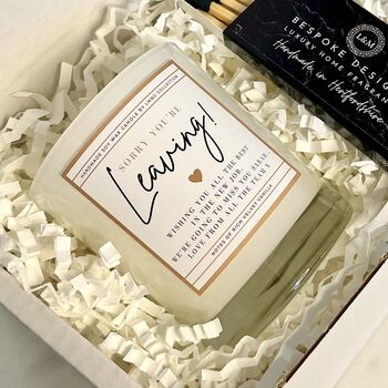 Sorry You're Leaving Personalised Candle Gift Set, 7 of 7