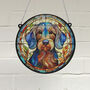 Dachshund Wirehaired Stained Glass Effect Suncatcher, thumbnail 1 of 3