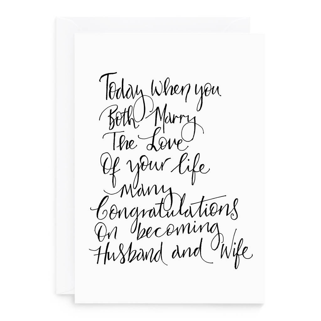 poem wedding card by de fraine design london