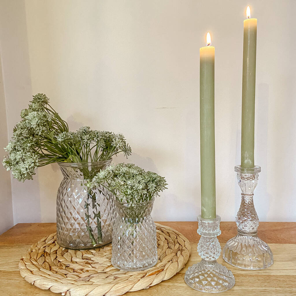 Dinner Candles Pack Of Five Sage Green By The Wedding of my Dreams