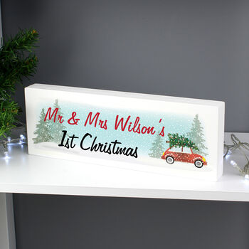 Personalised Driving Home For Christmas Block Sign, 4 of 4