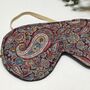 Cotton Eye Mask In Liberty Of London Maroon Paisely, thumbnail 2 of 3