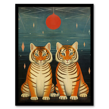 Tiger Twins Tea Party Cute Animal Cubs Wall Art Print, 5 of 6